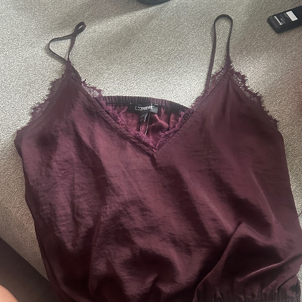 Express Deep Burgundy Lace Cami